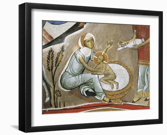 Fresco of Virgin Mary and Jesus Christ, Panagia Too Araka, Bizantine, Troodos Mountains, Cyprus-null-Framed Giclee Print