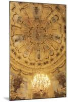Frescoed Ceiling with Bohemian Crystal Chandelier-null-Mounted Photographic Print
