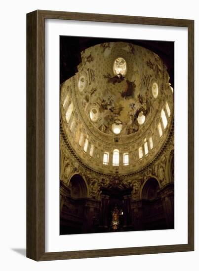 Frescoed Vault of Elliptical Dome, Sanctuary of Vicoforte, Vicoforte, Piedmont, Italy-Francesco Gonin-Framed Giclee Print