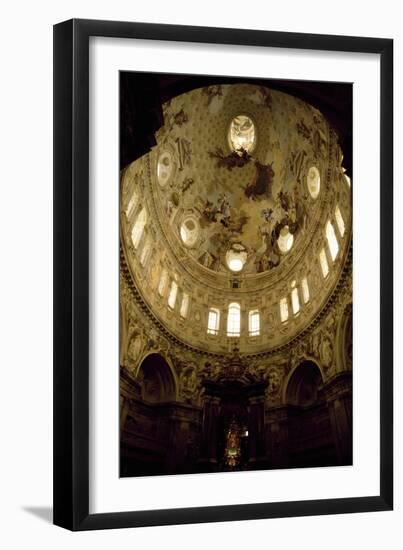 Frescoed Vault of Elliptical Dome, Sanctuary of Vicoforte, Vicoforte, Piedmont, Italy-Francesco Gonin-Framed Giclee Print