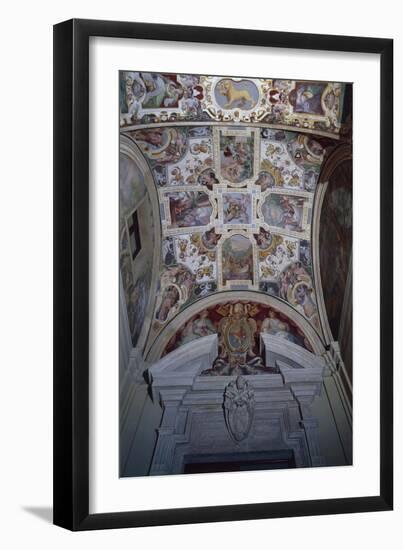 Frescoed Vaulted Ceiling of an Hall, Lateran Palace, Italy, Lazio Region, Rome-null-Framed Giclee Print