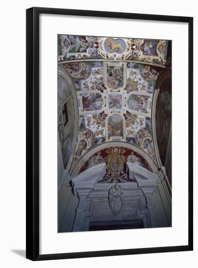 Frescoed Vaulted Ceiling of an Hall, Lateran Palace, Italy, Lazio Region, Rome-null-Framed Giclee Print