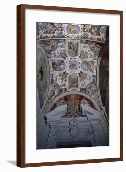 Frescoed Vaulted Ceiling of an Hall, Lateran Palace, Italy, Lazio Region, Rome-null-Framed Giclee Print