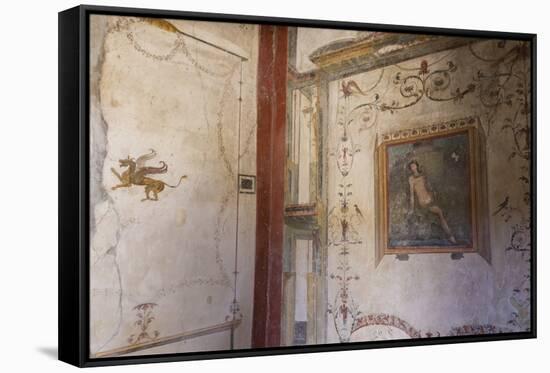 Frescoes, Casa Dell'Ara Massima, Roman Ruins of Pompeii, Campania, Italy-Eleanor Scriven-Framed Stretched Canvas