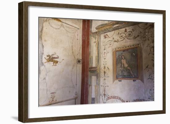 Frescoes, Casa Dell'Ara Massima, Roman Ruins of Pompeii, Campania, Italy-Eleanor Scriven-Framed Photographic Print