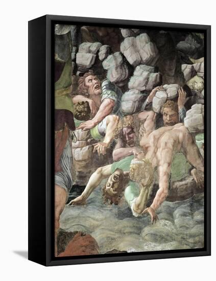 Frescoes in Chamber of Giants-Giulio Romano-Framed Stretched Canvas