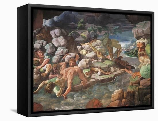 Frescoes in Chamber of Giants-Giulio Romano-Framed Stretched Canvas