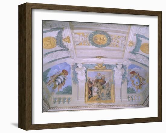 Frescoes in Gallery at Villa Chigi, Rome-Pietro da Cortona-Framed Giclee Print