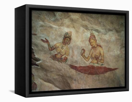 Frescoes of Cloud Maidens on the Rock at Sigiriya, Dating from the 5th Century AD, Sri Lanka-David Beatty-Framed Stretched Canvas