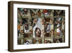 Frescoes of the Ceiling of Sistine Chapel-Michelangelo Buonarroti-Framed Giclee Print