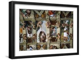 Frescoes of the Ceiling of Sistine Chapel-Michelangelo Buonarroti-Framed Giclee Print