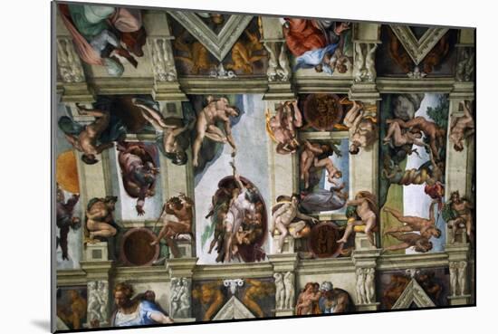 Frescoes of the Ceiling of Sistine Chapel-Michelangelo Buonarroti-Mounted Giclee Print