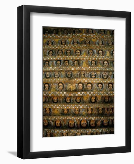 Frescoes on Ceiling of Debre Berham (Debre Birhan Selassie) Church, Gondar, Ethiopia, Africa-David Poole-Framed Premium Photographic Print