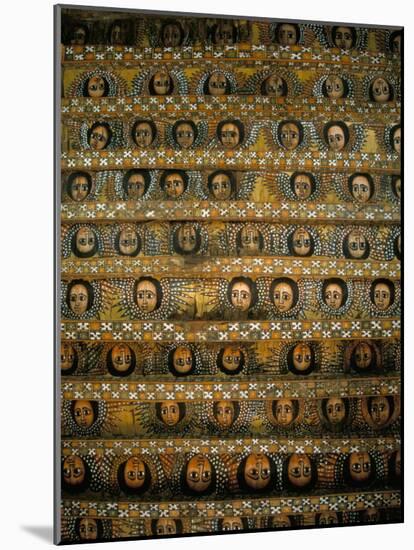 Frescoes on Ceiling of Debre Berham (Debre Birhan Selassie) Church, Gondar, Ethiopia, Africa-David Poole-Mounted Photographic Print