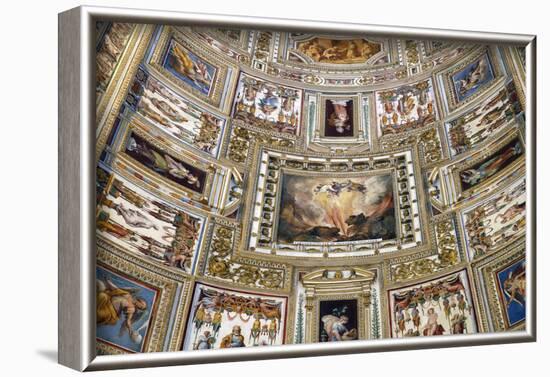 Frescoes on the ceiling of the Gallery of Maps, Vatican Museum, Rome, Lazio-Godong-Framed Photographic Print