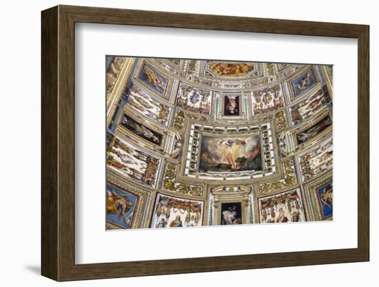 Frescoes on the ceiling of the Gallery of Maps, Vatican Museum, Rome, Lazio-Godong-Framed Photographic Print