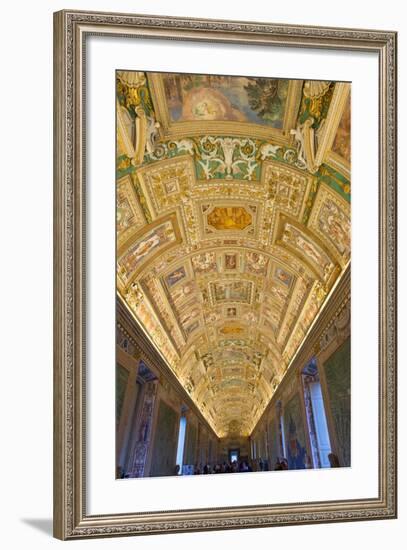 Frescoes on the Ceiling of the Gallery of the Maps, Vatican Museums, Rome, Lazio, Italy, Europe-Carlo Morucchio-Framed Photographic Print