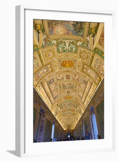 Frescoes on the Ceiling of the Gallery of the Maps, Vatican Museums, Rome, Lazio, Italy, Europe-Carlo Morucchio-Framed Photographic Print