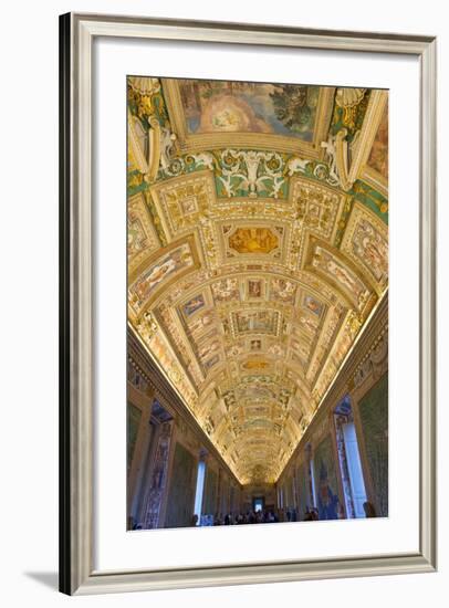 Frescoes on the Ceiling of the Gallery of the Maps, Vatican Museums, Rome, Lazio, Italy, Europe-Carlo Morucchio-Framed Photographic Print