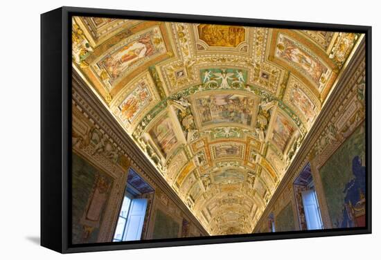 Frescoes on the Ceiling of the Gallery of the Maps, Vatican Museums, Rome, Lazio, Italy, Europe-Carlo Morucchio-Framed Stretched Canvas