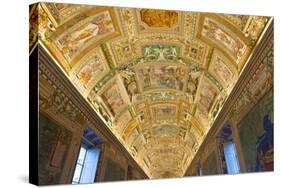 Frescoes on the Ceiling of the Gallery of the Maps, Vatican Museums, Rome, Lazio, Italy, Europe-Carlo Morucchio-Stretched Canvas