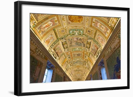 Frescoes on the Ceiling of the Gallery of the Maps, Vatican Museums, Rome, Lazio, Italy, Europe-Carlo Morucchio-Framed Photographic Print