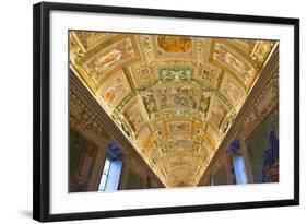 Frescoes on the Ceiling of the Gallery of the Maps, Vatican Museums, Rome, Lazio, Italy, Europe-Carlo Morucchio-Framed Photographic Print