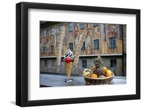 Frescos on Old Town Hall in Bamburg, Germany-Dave Bartruff-Framed Photographic Print