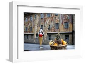 Frescos on Old Town Hall in Bamburg, Germany-Dave Bartruff-Framed Photographic Print