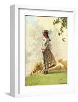 Fresh Air with Sheep-Winslow Homer-Framed Giclee Print