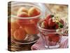 Fresh Apricots and Strawberries in Glass Jars-Eising Studio - Food Photo and Video-Stretched Canvas