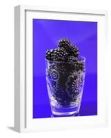 Fresh Blackberries in a Glass-Sara Jones-Framed Photographic Print