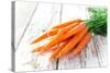 Fresh Carrots on Wooden Background-Kesu01-Stretched Canvas