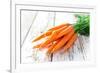 Fresh Carrots on Wooden Background-Kesu01-Framed Photographic Print