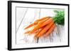 Fresh Carrots on Wooden Background-Kesu01-Framed Photographic Print