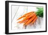 Fresh Carrots on Wooden Background-Kesu01-Framed Photographic Print