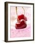 Fresh Cherries on Whipped Cream-null-Framed Photographic Print