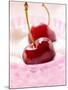 Fresh Cherries on Whipped Cream-null-Mounted Photographic Print
