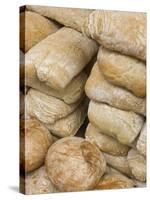 Fresh Ciabatta Rolls, Portobello Road Market, Notting Hill, London, England-Walter Bibikow-Stretched Canvas