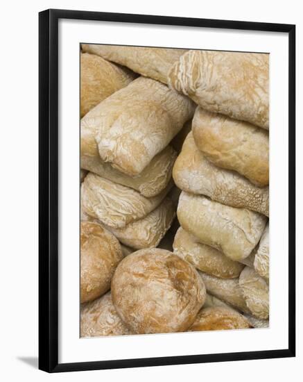 Fresh Ciabatta Rolls, Portobello Road Market, Notting Hill, London, England-Walter Bibikow-Framed Photographic Print