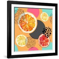 Fresh Citris and Colorful Circle Pattern-tanycya-Framed Art Print