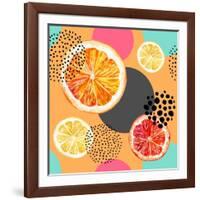 Fresh Citris and Colorful Circle Pattern-tanycya-Framed Art Print