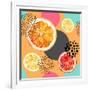 Fresh Citris and Colorful Circle Pattern-tanycya-Framed Art Print