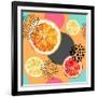 Fresh Citris and Colorful Circle Pattern-tanycya-Framed Art Print