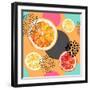 Fresh Citris and Colorful Circle Pattern-tanycya-Framed Art Print