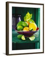 Fresh Citrus Fruits in Red Bowl-null-Framed Photographic Print