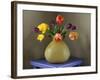 Fresh-Cut Tulips in Antique Glass Vase-Steve Terrill-Framed Photographic Print