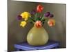 Fresh-Cut Tulips in Antique Glass Vase-Steve Terrill-Mounted Photographic Print