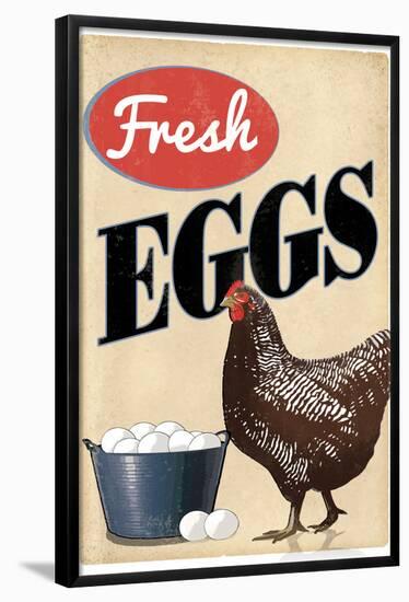 Fresh Eggs Chicken Hen Art Print Poster-null-Framed Poster