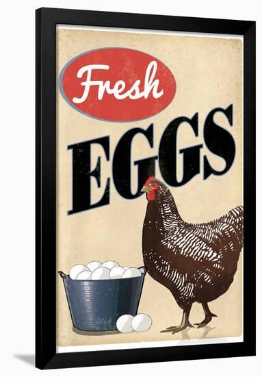 Fresh Eggs Chicken Hen Art Print Poster-null-Framed Poster